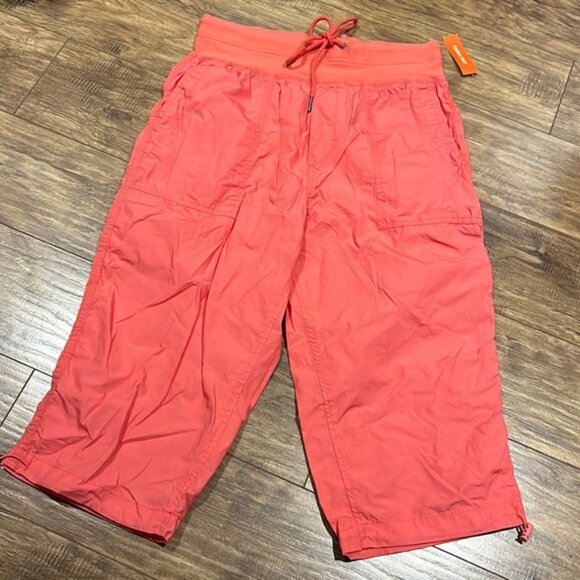 Pants - Bright coral pink wide leg capris by Joe Fresh